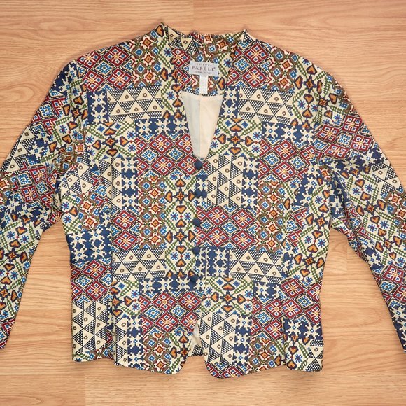 Adrianna Papell Colorful Silk Blouse, Size L, Made in Korea - Picture 2 of 6